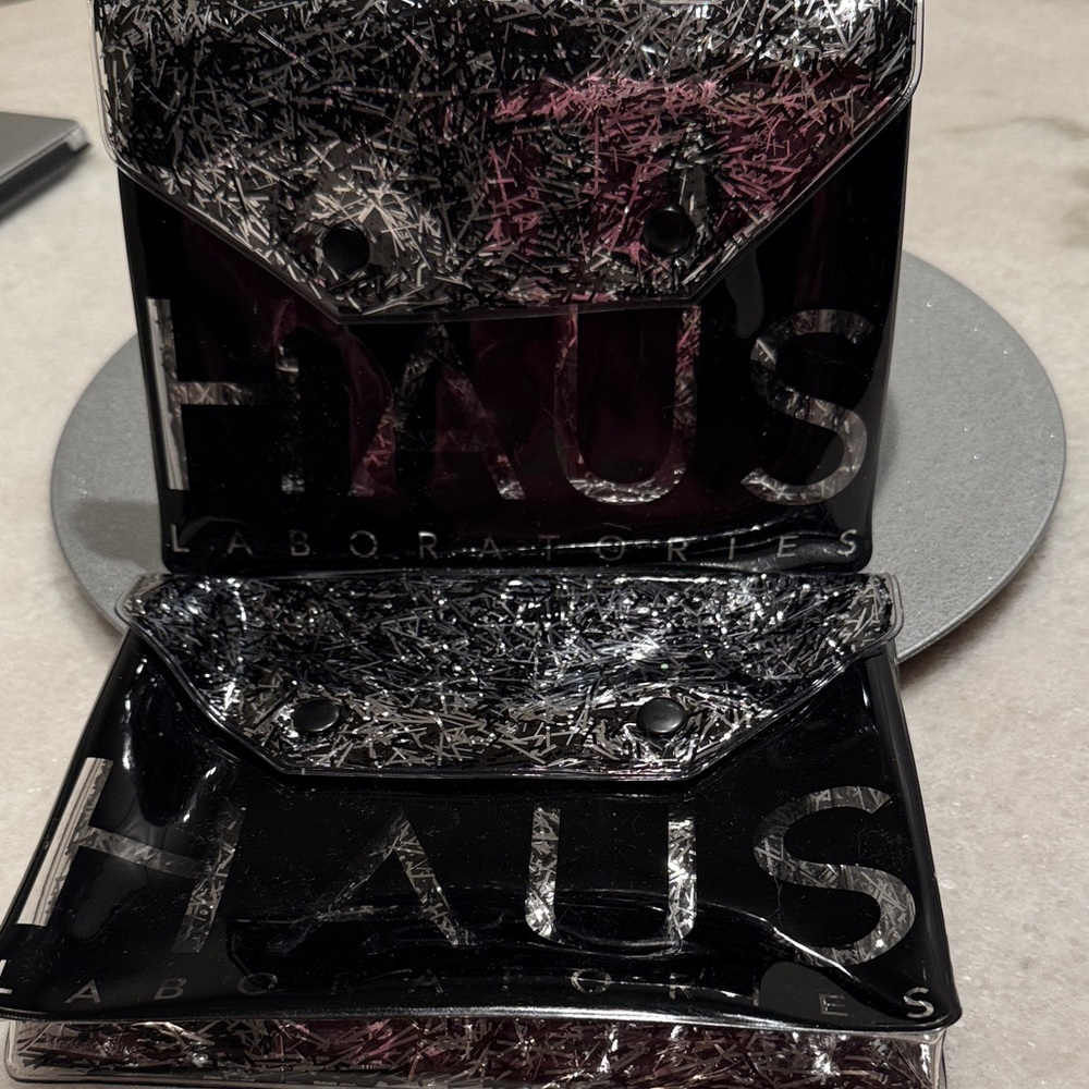 Haus Labs Black and Silver Cosmetic Bags x2